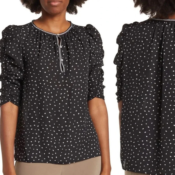 Max Studio NWT Polka Dot Blouse - Picture 1 of 8